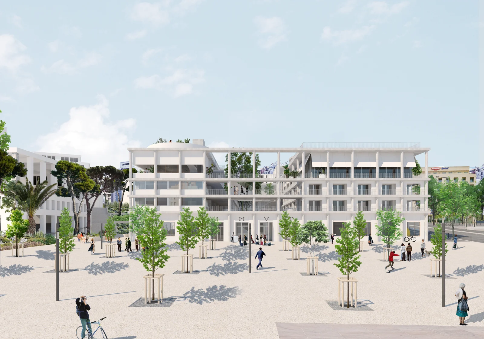Perspective depuis le parvis